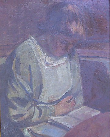 Hugo Larsen: A reading Girl, (1918)