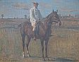 Hugo Larsen: Justus Ulrich til hest, 1915. Klik for at se en strre gengivelse.