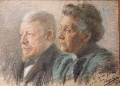 Dobbeltportrt af Sofus og Isidora Larsen