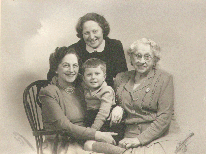 Photo of my great grandmother, my grandmother, my mother and myself