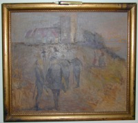 Jarlen af Bothwells begravelse i F�revejle. Billedet er taget indend�rs og direkte forfra med blitz p� kameraet. Fotografiet er ubrugeligt.