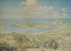 Hugo Larsen: St. Thomas By og Havn, 1911